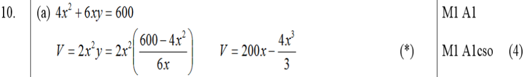 Mark Scheme for A