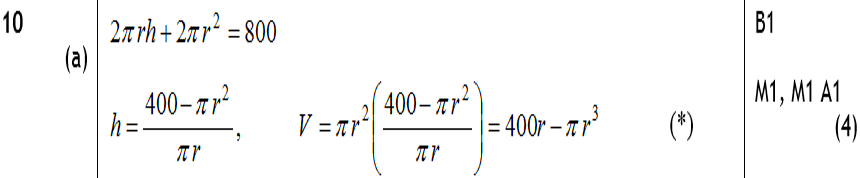Mark Scheme for A