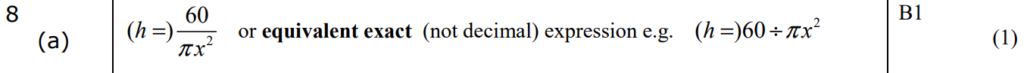 Mark Scheme for A
