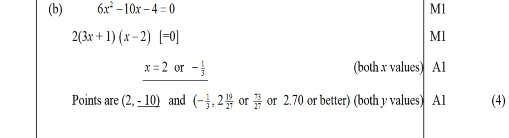 Mark Scheme for B