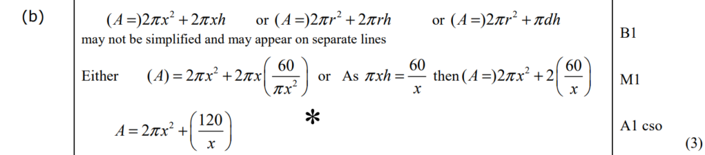 Mark Scheme for B