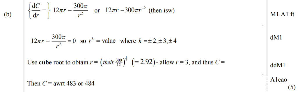 Mark Scheme for B