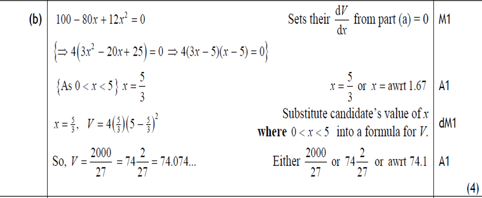 Mark Scheme for B