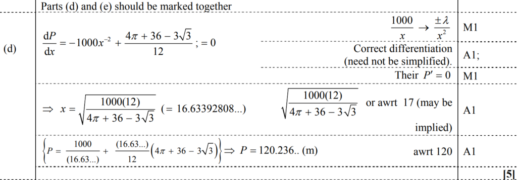 Mark Scheme for D