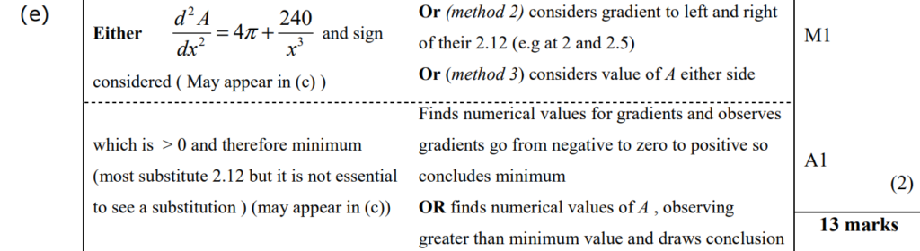 Mark Scheme for E