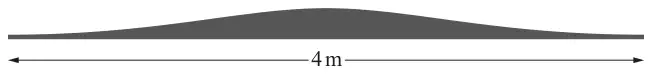 Fig. 8.1: cross-section of the driveway, a low symmetric hump 4 m wide