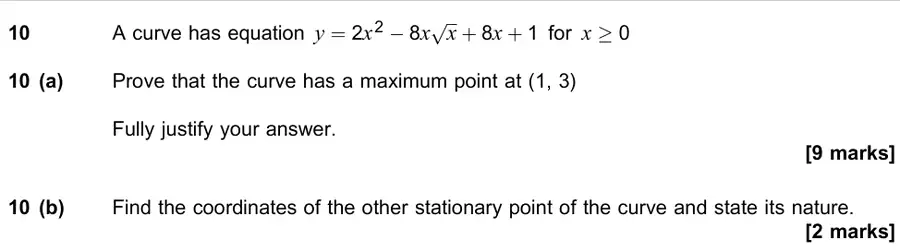 June 2018 Paper 1 Q10 question