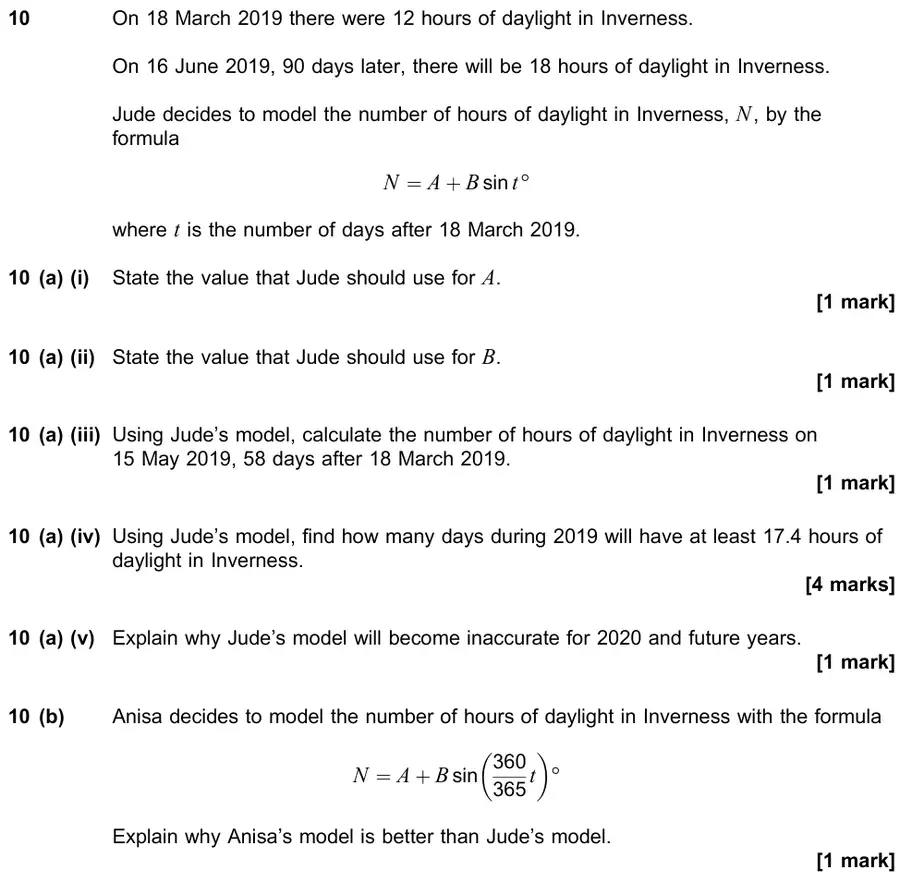 June 2019 Paper 1 Q10 question