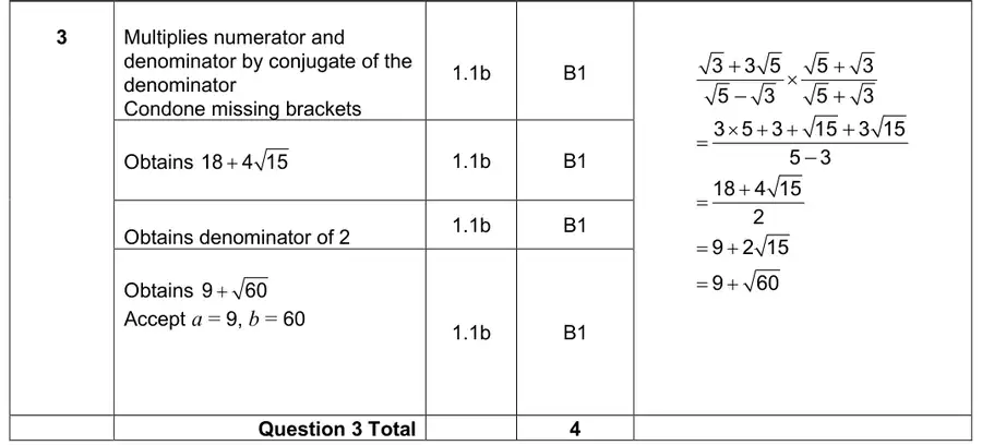 Mark scheme
