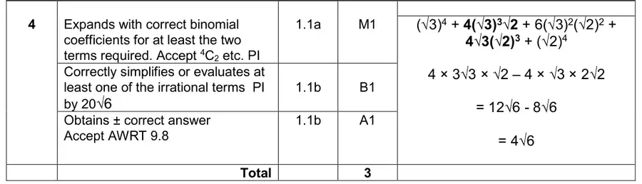 Mark scheme