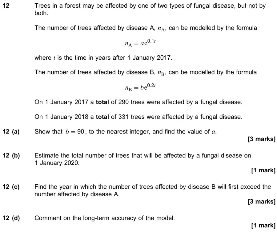 June 2018 Paper 2 Q12 question