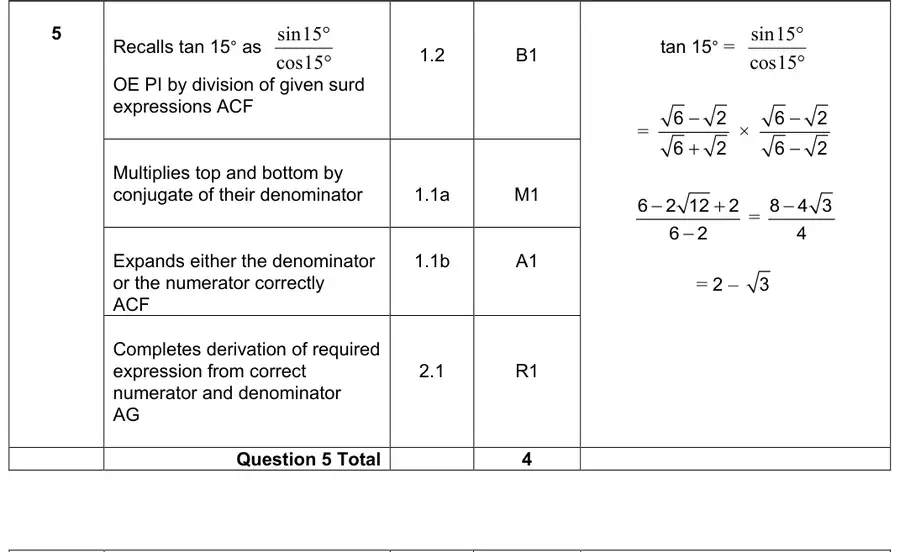 Mark scheme