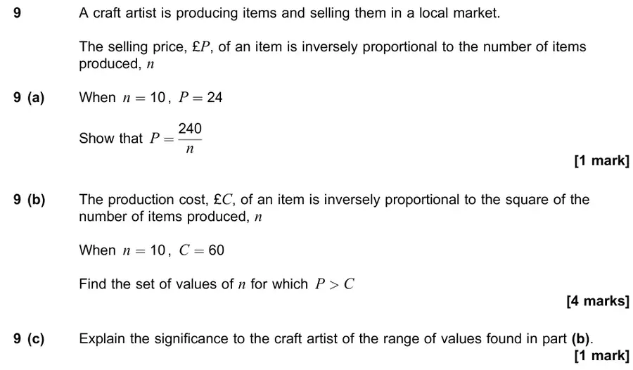 June 2023 Paper 2 Q9 question