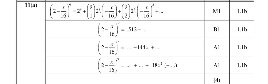 Mark scheme (a)