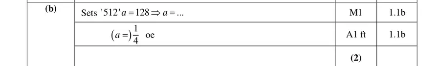Mark scheme (b)