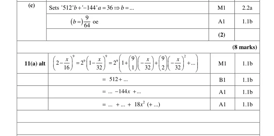 Mark scheme (c)