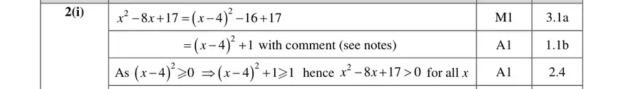 Mark scheme (i)