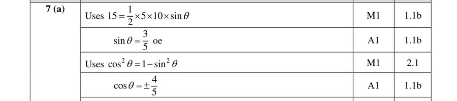 Mark scheme (a)