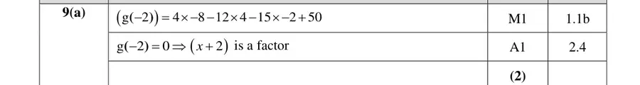Mark scheme (a)