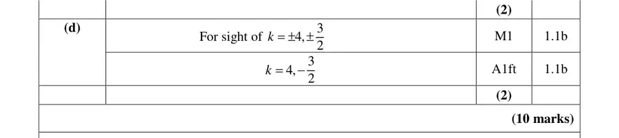 Mark scheme (d)