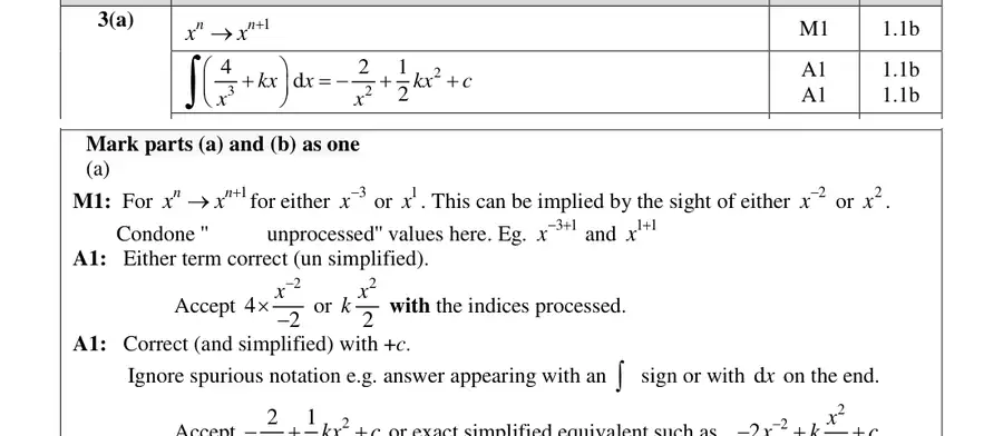 Mark scheme (a)