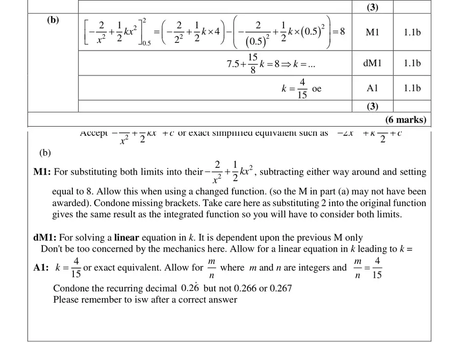 Mark scheme (b)