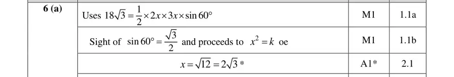 Mark scheme (a)