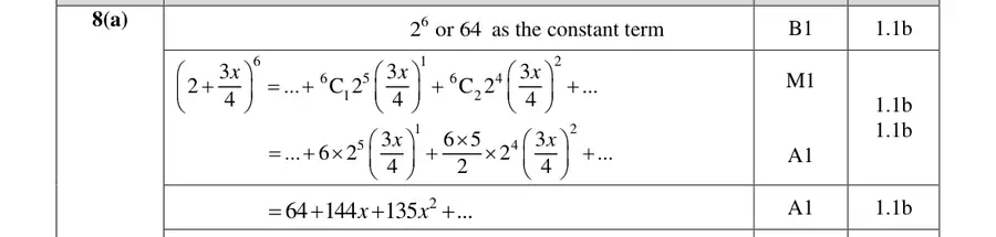 Mark scheme (a)