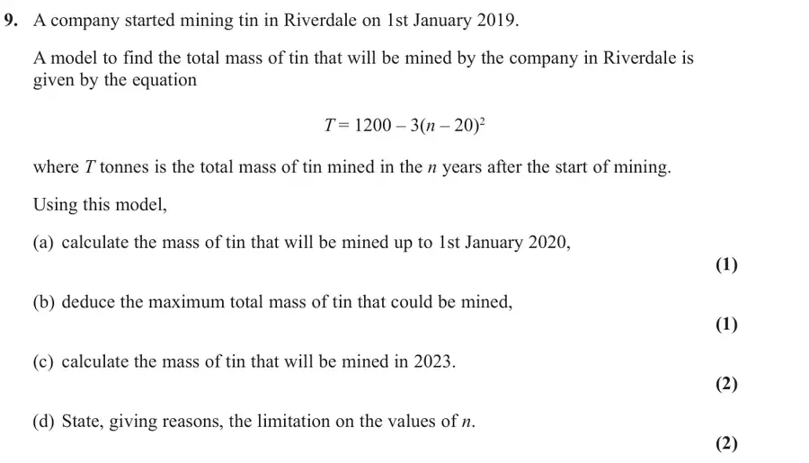 June 2019 Paper 1 Q9 question