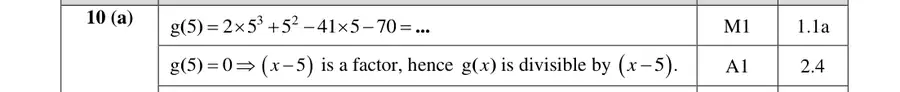 Mark scheme (a)
