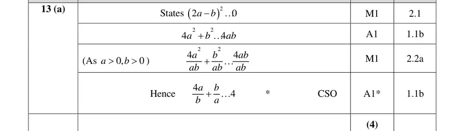 Mark scheme (a)
