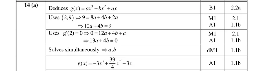 Mark scheme (a)