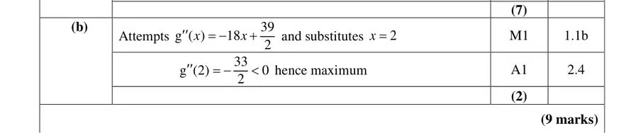 Mark scheme (b)