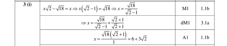 Mark scheme (i)