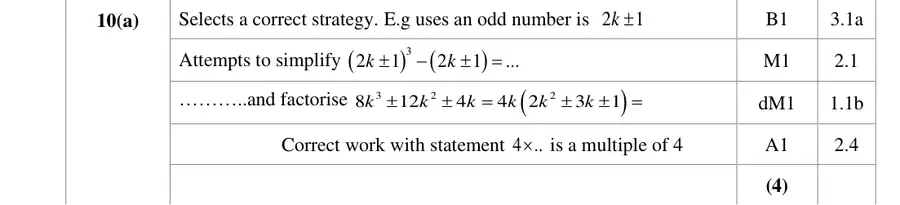 Mark scheme (a)