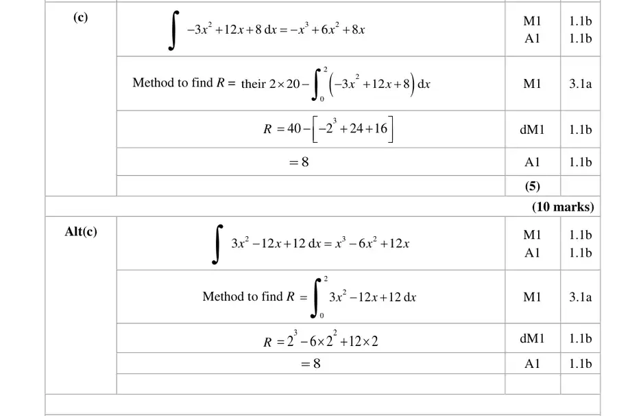 Mark scheme (c)