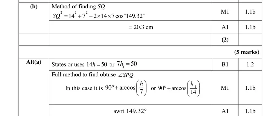 Mark scheme (b)