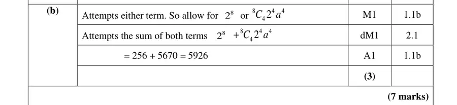 Mark scheme (b)
