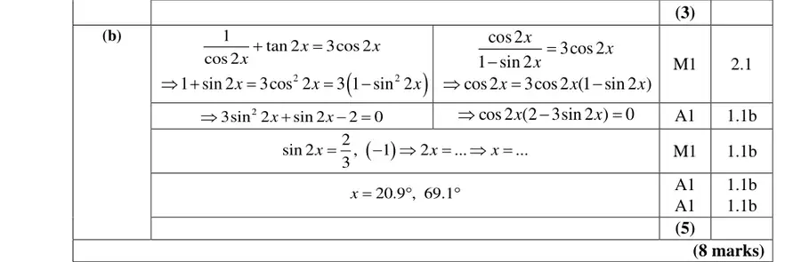 Mark scheme (b)