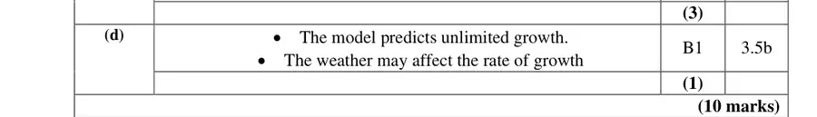 Mark scheme (d)