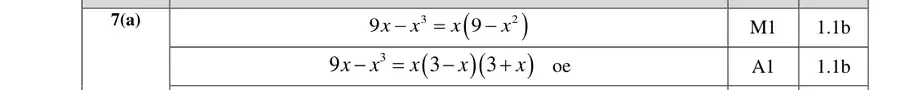 Mark scheme (a)