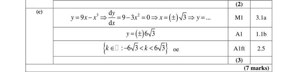 Mark scheme (c)