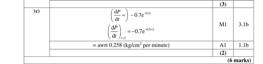 Mark scheme (c)