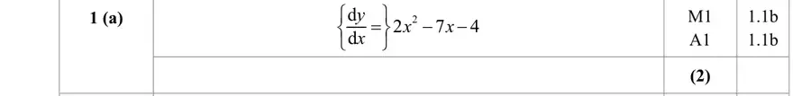 Mark scheme (a)