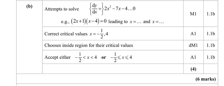 Mark scheme (b)