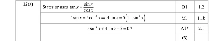 Mark scheme (a)