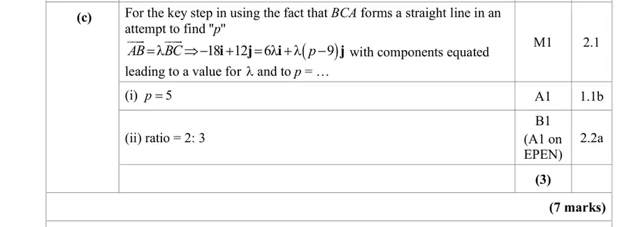 Mark scheme (c)