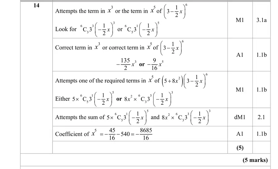 Mark scheme
