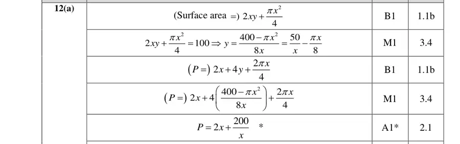 Mark scheme (a)