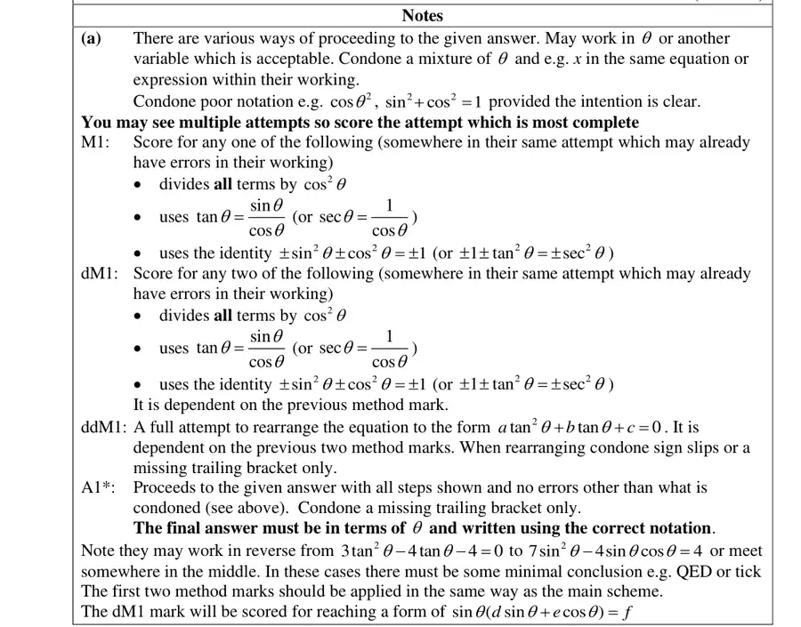 Notes (a)